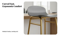 Nordic Design Backrest Bar Stool Modern Minimalist Design Counter Chair Built-in Footrest Seating Furniture Sturdy Construction for Interior Designers, Business Owners, Cafe, Restaurant, Kitchen Island, Dining Room