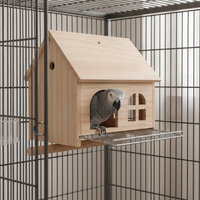 Bird Hideaway House with Pull-Out Tray for Parrots and Small Birds, All Seasons