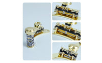 No-Drill Tremolo Bridge with Arm Zinc Alloy Guitar Tremolo System Compatible Tailpiece Metal for Guitarists, Luthier