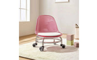 Rolling Acrylic Chair with Wheels Clear Low Wheeled Chair Compact Furniture Swivel for Bedroom