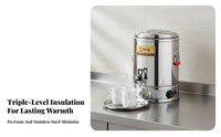 Double Layer Insulation Stainless Steel Water Boiler Anti-Dry Overheat Protection Electric Insulated Barrel Multi-Functional Large Capacity Thermal Pot Temperature Control for Restaurant Owners, Event Organizers, Cafeteria, Hotel, Buffet, Catering Events