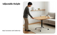 Nordic Design Adjustable C-Shaped Table Mobile with casters C-Shaped Couch Table Foldable surface Household Furniture Space-Saving for Apartment Dwellers, Homeowners, Remote Workers, Living Room, Small Spaces, Bedroom, Home Office