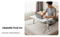 Space-Saving Folding Laptop Table with Device holder adaptable Foldable Bed Tray with beverage Holder Lightweight Lap Desk No Assembly Required for Students, telecommuting Workers, Bedroom, Dorm Room, Home Office, Floor