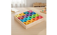 Wooden Blocks Building Cubes Stacking game for Preschoolers, Young Children, Daycare