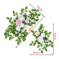 Draped Wedding Arch Flowers with Textile White Floral Swag with Greenery Lightweight Artificial Flower Swag Reusable for Brides