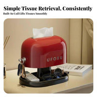 Tissue Box with Storage Drawer Retro Look Organizer with Tissue Dispenser