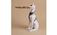 Doberman Tray Holder Faceted Resin Dog Tray Table Decorative Doberman Statue Table
