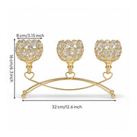 3-Arm Candelabra Gold Candelabra Centerpiece Classic for Weddings