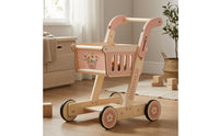 Shopping Cart Pusher Stable Frame Push Cart Pusher Pink for Children