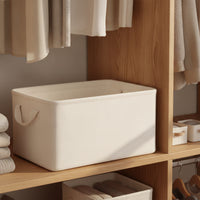 Textile Storage Basket Washable Cotton-Linen Basket with Handles Closet Storage Bin Long-Lasting Sturdy for Wardrobe, Bedroom