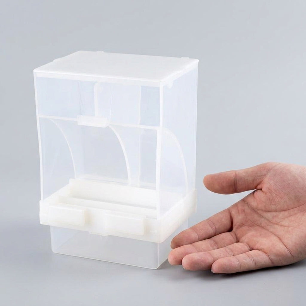 Parrot Feeder and Waterer Set, Anti-Spill Food Container, Parakeet Cage Accessory, Clear Pet Bird Supplies