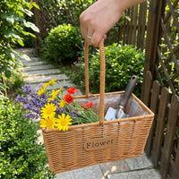 Hand-Woven Flower Basket Portable Rattan Flower Basket Versatile for Home Stylists, Event Planners, Photography Prop, Living Room, Washroom