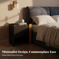 Italian Minimalist design Bedside Drawer Unit Light Luxury Design Leather-Wrapped End Table Designer Look Nightstand Large Capacity Storage for Homeowners, Apartment Dwellers, Students, Living Room, Hotel, Office