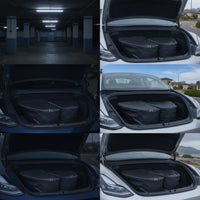 2 Pieces Front Trunk Storage Bag Soft-Sided Front Storage Compartment Organizer Easy to Wipe Insulated Bag with Zipper for Drivers