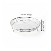 Easy to Clean Air Fryer Draining Basket High Temperature Resistant Stainless Steel Mesh Basket Dishwasher Safe Oil Draining Rack Rust-Proof for Grilling, Baking, Roasting, Dehydrating