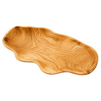 Solid Wood Peanut-Shaped Serving Tray, Carved from One Piece, Japanese Style