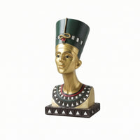 Nile Bust Golden Queen Bust Tabletop Nile Queen Figurine for History Buffs, Bookshelf, Office