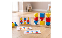 Shape Sorting and Stacking Toy Brightly Colored Geometric Stacking Toy Colorful