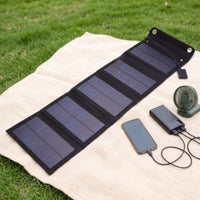 25W Solar Charger with 5 Panels Lightweight Foldable Solar Charger Slim Compact for Campers, Travelers, Camping, Hiking, Emergencies
