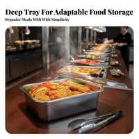 Rectangular cafeteria Dish Deep culinary pan Rustresistant for professional Kitchen