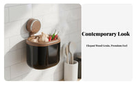 Reusable No Drill Hanging Basket Wide Opening Suction Cup Storage Box for Apartment Dwellers, Home Cooks, Refrigerator Side, Bathroom