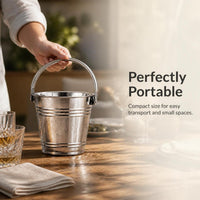 Stainless Steel Ice Bucket with Handle for Bar, Parties, and Snacks