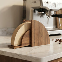 Wooden Coffee Filter Case, Fan-shaped, Coffee Filter Holder, Desktop Storage, Dripper Holder
