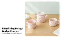 Stackable Tea Set European Design Ceramic Afternoon Tea Set Built-in Strainer
