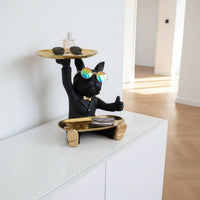 French Canine Butler Tray Modern Design Butler Dog Statue Organizer French Canine Key Holder Great Gift Suggestion