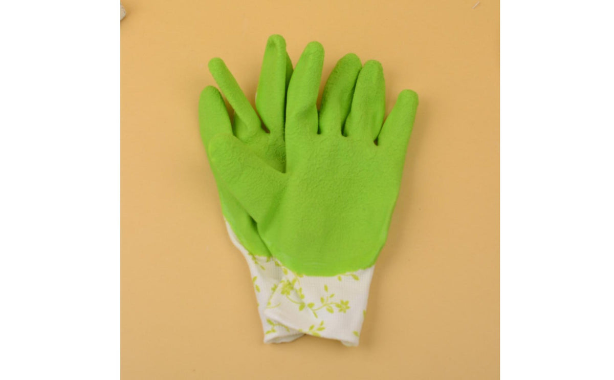 Latex Coated Garden Gloves Puncture-Resistant Floral Print Planting Gloves Guarding Hand Gear for Gardeners, Women, Weeding, Landscaping