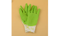 Latex Coated Garden Gloves Puncture-Resistant Floral Print Planting Gloves Guarding Hand Gear for Gardeners, Women, Weeding, Landscaping