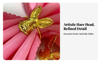 Elegant Hare Napkin Holder Elegant Design Gold Easter Napkin Buckle Sturdy Alloy Metal Hare Holder for Party Hosts, Restaurant Owners