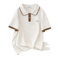 Womens T Shirts Short Sleeve Button Front for Business Casual, Ladies Golf Tops with 95% Material, Plus Size up to 7XL