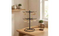 Black Iron Rotating Jewelry Holder 16 Hooks Rotating Jewelry Display Stand Hooked Arms Necklace Stand