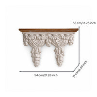 Wall Bracket Shelf Ornate Shelf with Carved Support Wood-Toned for Entryway