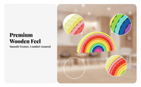 Wooden Rainbow Stacker Smooth Finish Wooden Rainbow Arch Stacking Toy Educational Stacking Arches Open-Ended Play