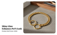 Golden Canine Chain Polished Finish Dog Chain Sturdy for Owners of Medium to Large Dogs, Outdoor Walking, Daily Use
