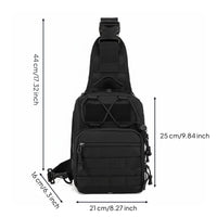 Large Capacity Men's Chest Pack Wear Resistant Sling Bag Water Repellent Single Strap Backpack Breathable Back Panel for Sports, Travel, Hiking