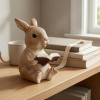 Hand-Painted Resin Rabbit Ornament Textured Rabbit Garden Statue Upright Ears Bunny Garden Ornament Glossy Eyes for Courtyard