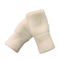 Half Finger Flip Cover Gloves, Plush Knit, Warm, Windproof, Autumn Winter, Trendy, Outdoor Cycling