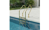 Pool Ladder with Handrails Rust Resistant Stainless Steel Pool Ladder No-Embed for Spa