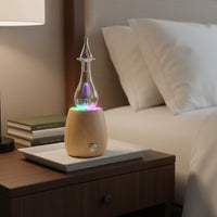 LED Lamp Quiet Glass and Wood Dispenser Handcrafted Home Fragrance