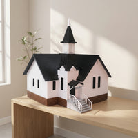 Model with Steeple 1:64 Scale Model Detailed Building for Hobbyists, Collectors, Dioramas, Tabletop Displays