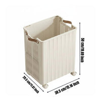 Foldable Laundry Basket with Wheels Rolling Laundry Hamper Breathable Foldable Rolling Hamper for Washroom, Bedroom