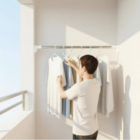 Easy-Mount Telescopic Rod Sturdy-Duty Easy-Mount Curtain Rod Stainless Steel Curtain Pole Versatile for Renters, Window