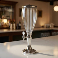 Illuminated Beer Dispenser Column Matching Base Single Beer Column Transparent Drinkware