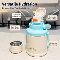 Insulated Water Bottle, Metal Water Bottle with Handle, Leakproof 316 Stainless Steel for Outdoor Sports, Camping