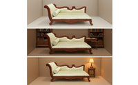 Miniature Chaise Longue 1:12 Scale Chaise Longue Vintage Style Dollhouse Daybed for Hobbyists
