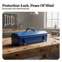Portable Metal Tool Case Sturdy Hardware Storage Reinforced Bottom for Workshop