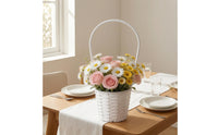 Imitation Rattan Flower Basket Woven Basket with Handle Elegant Lightweight for Weddings